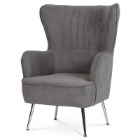 Křeslo, potah šedá látka, kovové chromované nohy AK-317 GREY2